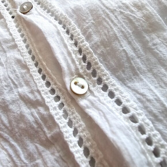 Monsieur Blonde Casual Button Up 100% Cotton Shirt, S, White - Picture 6 of 9